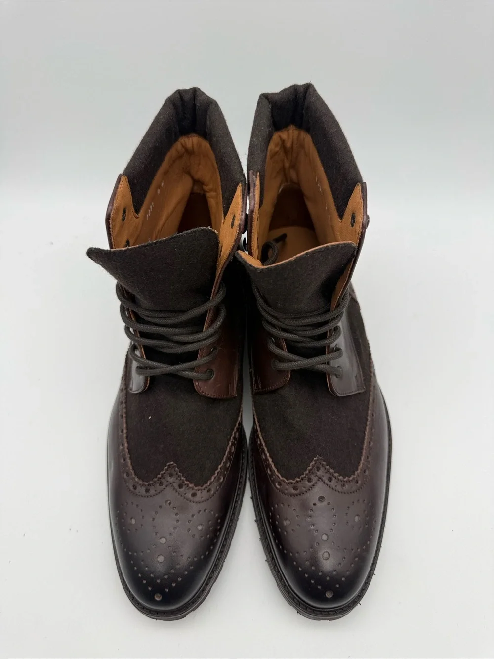 BRAND NEW Mercanti Firentini Made In Italy Suede/Leather Boots Brown Men’s Sz 9